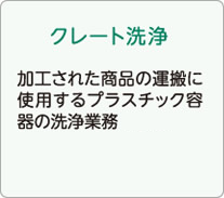 【クレート洗浄】加工された商品の運搬に使用するプラスチック容器の洗浄業務