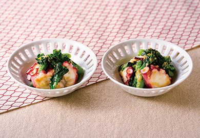 菜の花とたこの酢みそ和え