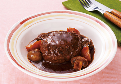 コーヒー仕立ての煮込みハンバーグ