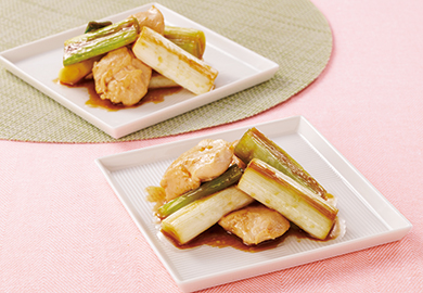 焼きねぎとささみのゆず風味マリネ