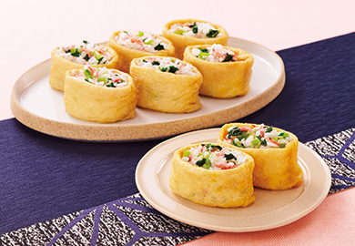 小松菜と桜えびのオープンいなり