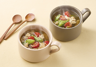 スナップえんどうとツナのスープ