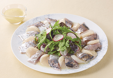 あじと帆立のカルパッチョ