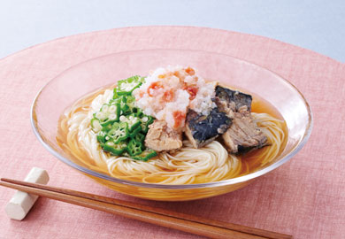 さばの梅おろしそうめん